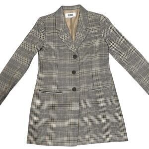 Steve Madden Blazer Jacket Womens Small Houndstooth Lined Office Casual